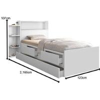 Cama Isa Solteiro 0,88cm Com Cama Auxiliar Branco Com Colchões - Cambel - 2