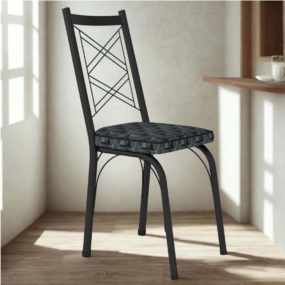 Cadeira Tubular Europa 143 Preto Assento Mosaico Silver Artef Mosaico Silver - 5