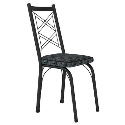 Cadeira Tubular Europa 143 Preto Assento Mosaico Silver Artef Mosaico Silver