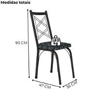 Cadeira Tubular Europa 143 Preto Assento Mosaico Silver Artef Mosaico Silver - 2