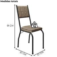 Cadeira Tubular Europa 258 Preto Assento Rattan Artef Rattan - 2