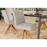 Cadeira Sala De Jantar Nice 1c001ca Premium Madeira Maciça 1 Un Carvalho-boucle Cinza - Kappesberg