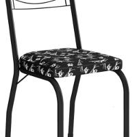 Cadeira Tubular Europa 262 Preto Assento Preto Flor Artef Preto Flor