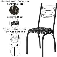 Cadeira Tubular Europa 262 Preto Assento Preto Flor Artef Preto Flor - 5