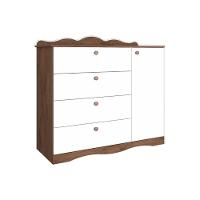 Cômoda Bebê Encanto C- 1 Porta E 4 Gavetas Nature-branco - Permóbili Baby - 4