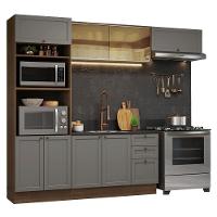 Armário De Cozinha Completa 270 Cm Rustic-cinza Vik Madesa 04 Rustic-cinza - 2