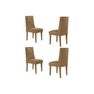 Cadeira Sala De Jantar Pietá Kit 4 Un Naturalle-linho Bege Turim - Rufato