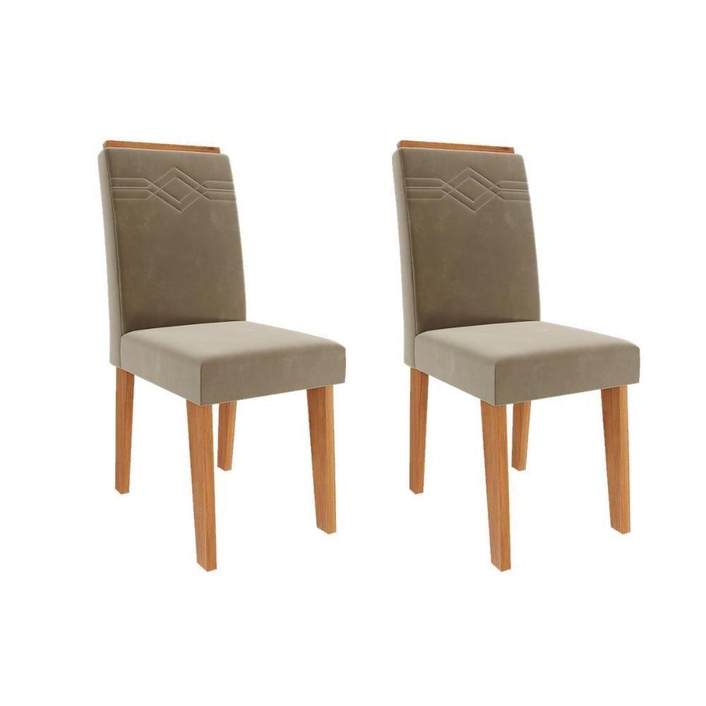 Cadeira Sala De Jantar Taís Kit 2 Un Cinamomo-suede Joli Chocolate - Cimol - 1