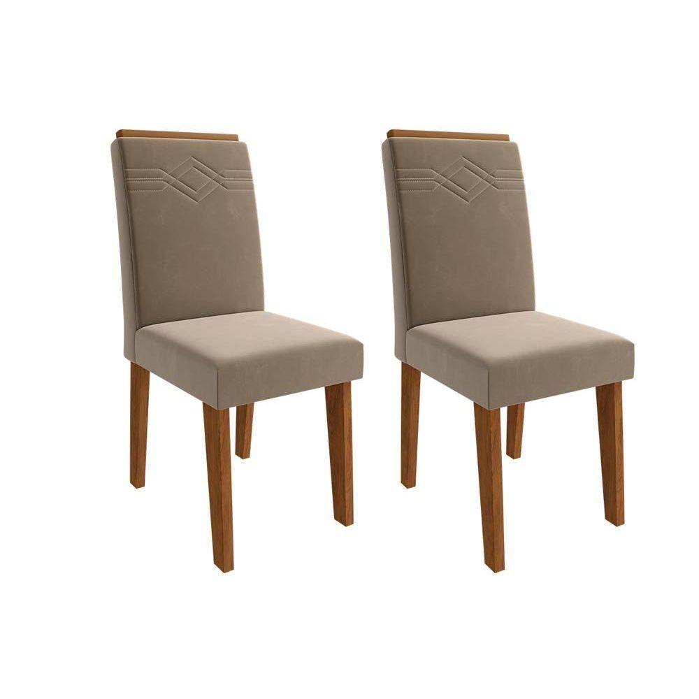 Cadeira Sala De Jantar Taís Kit 2 Un Cinamomo-suede Joli Chocolate - Cimol - 7