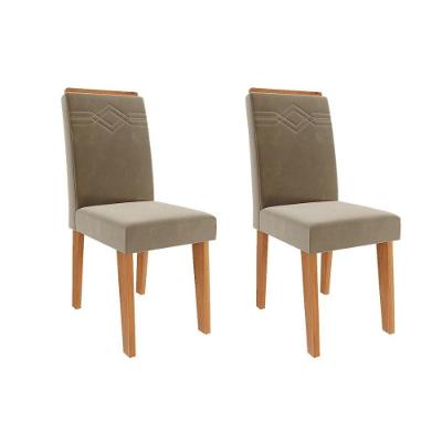 Cadeira Sala De Jantar Taís Kit 2 Un Cinamomo-suede Joli Chocolate - Cimol