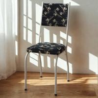 Cadeira Tubular Europa 258 Branco Assento Preto Flor Artef Preto Flor - 2