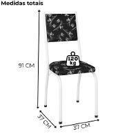 Cadeira Tubular Europa 258 Branco Assento Preto Flor Artef Preto Flor - 3