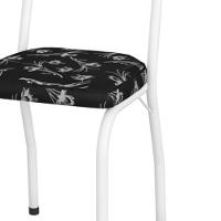 Cadeira Tubular Europa 258 Branco Assento Preto Flor Artef Preto Flor