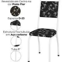 Cadeira Tubular Europa 258 Branco Assento Preto Flor Artef Preto Flor - 5