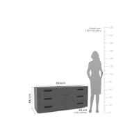 Cômoda Casal Lisboa C- 6 Gavetas Branco-azul - Politorno - 2