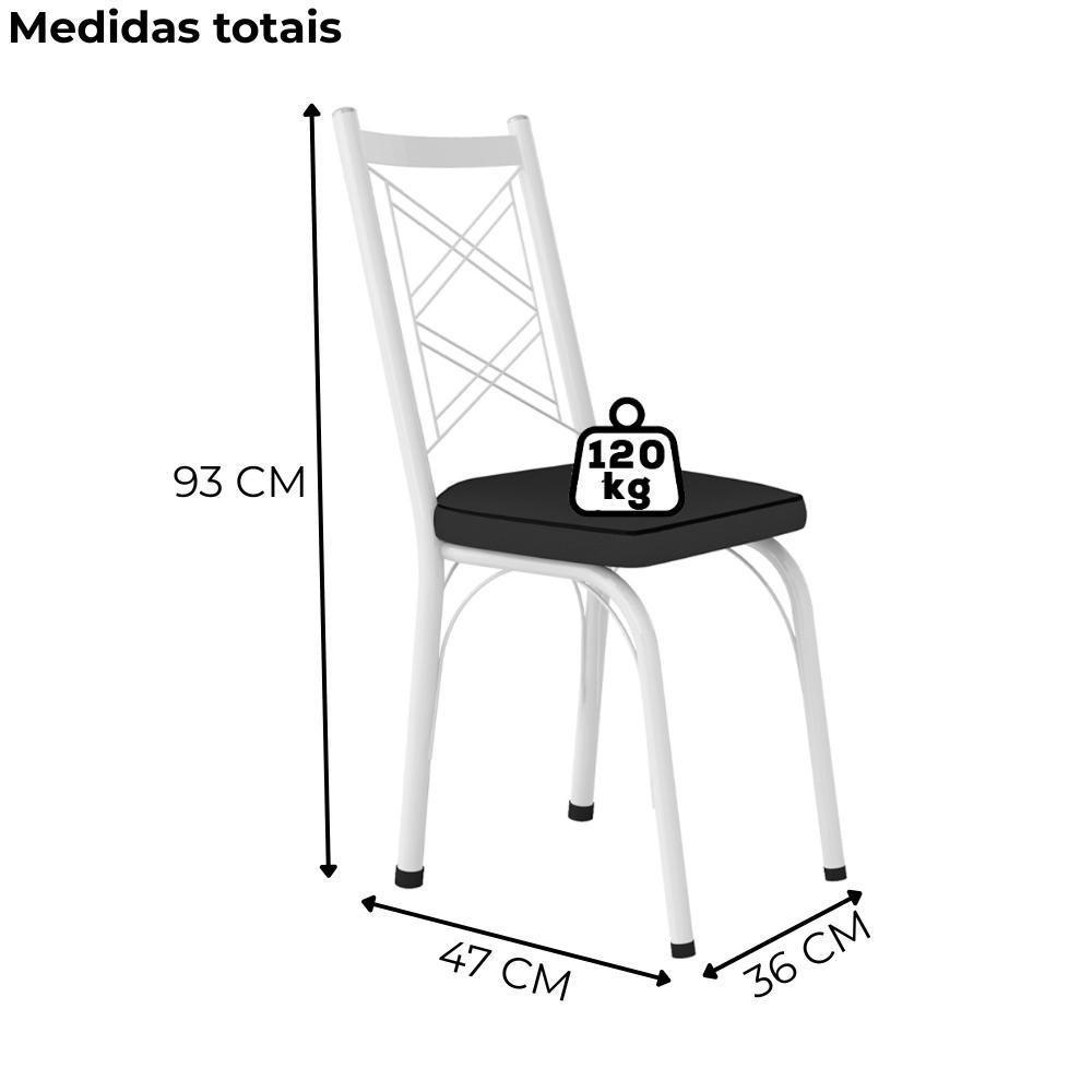 Cadeira Tubular Europa 143 Branco Assento Preto Artef Preto - 3