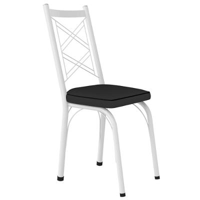 Cadeira Tubular Europa 143 Branco Assento Preto Artef Preto