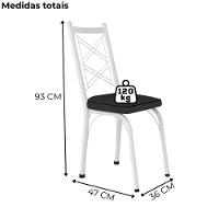 Cadeira Tubular Europa 143 Branco Assento Preto Artef Preto - 3