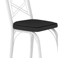 Cadeira Tubular Europa 143 Branco Assento Preto Artef Preto