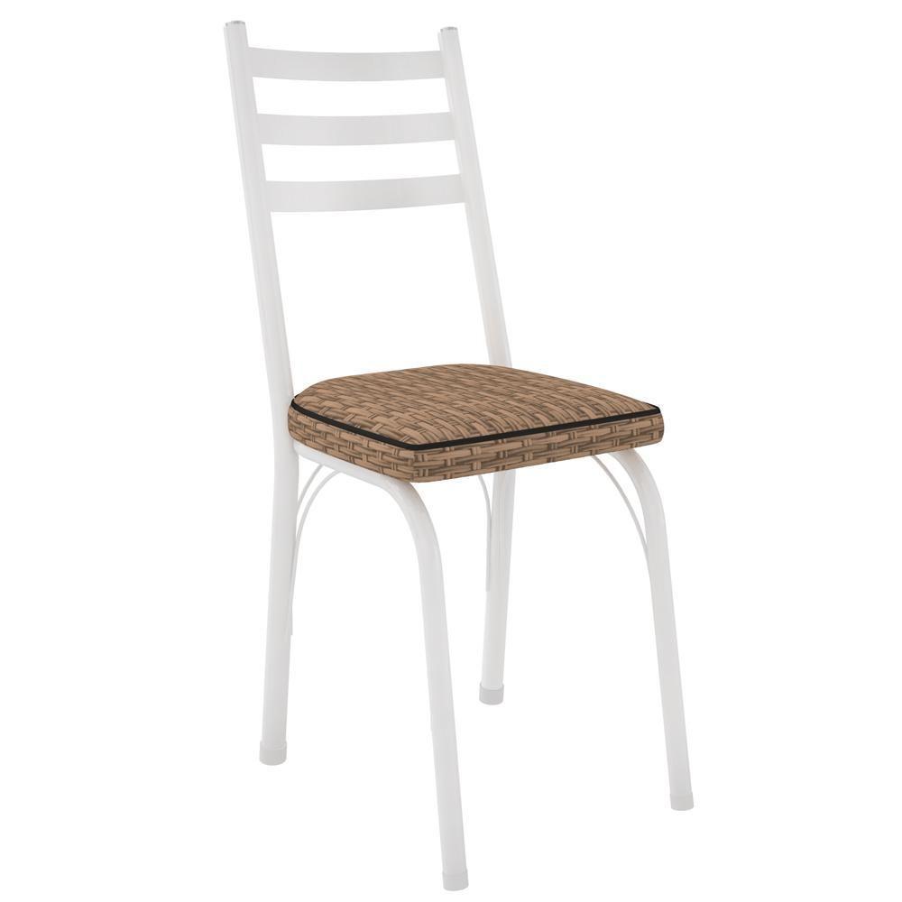 Cadeira Tubular Europa 141 Branco Assento Rattan Artef Rattan - 1