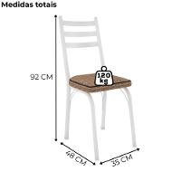 Cadeira Tubular Europa 141 Branco Assento Rattan Artef Rattan - 3