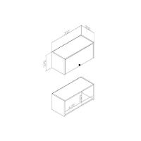 Armário Aéreo P- Cozinha Torino C- 1 Porta Basculante 70cm Mel-off White - Movelbento - 2