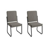 Cadeira Sala De Jantar Sicília 2c139prf Aço Kit 2 Un Preto-linho Escuro - Kappesberg - 1