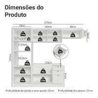 Armário De Cozinha Completa 270 Cm Branco Vik Madesa 04 Branco - 3