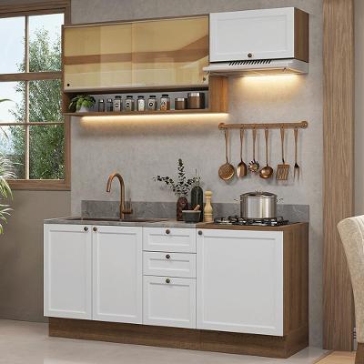 Armário De Cozinha Completa 180 Cm Rustic-branco Vik Madesa 05 Rustic-branco