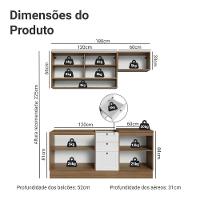 Armário De Cozinha Completa 180 Cm Rustic-branco Vik Madesa 05 Rustic-branco - 3