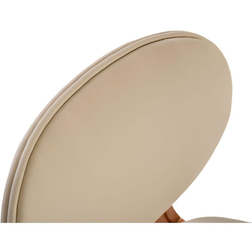 Banqueta Alta Atenas Madeira Maciça Amêndoa Estofado Corino Off White - 8