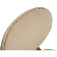 Banqueta Alta Atenas Madeira Maciça Amêndoa Estofado Corino Off White - 8