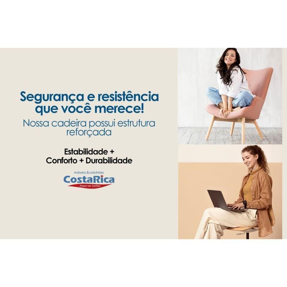 Cadeira Sala De Jantar Stela 1cmm013ca Premium Madeira Maciça Kit 6 Un Carvalho-boucle Bege Fendi-tela Bege - Kappesberg - 5