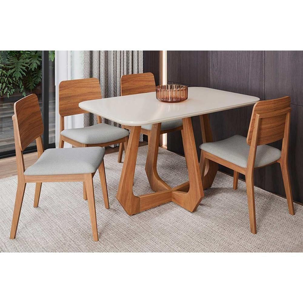 Cadeira Sala De Jantar Ipe Kit 2 Un Carvalho-linho Cru - Cimol - 4