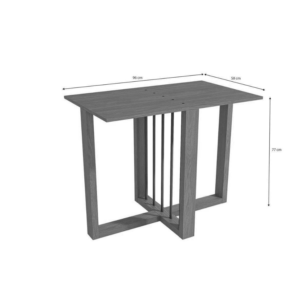 Base De Mesa P- Cozinha Antonela C- Tampo Madeirado C- Vidro 160x90cm Canela-vidro Off White - Kappesberg - 3