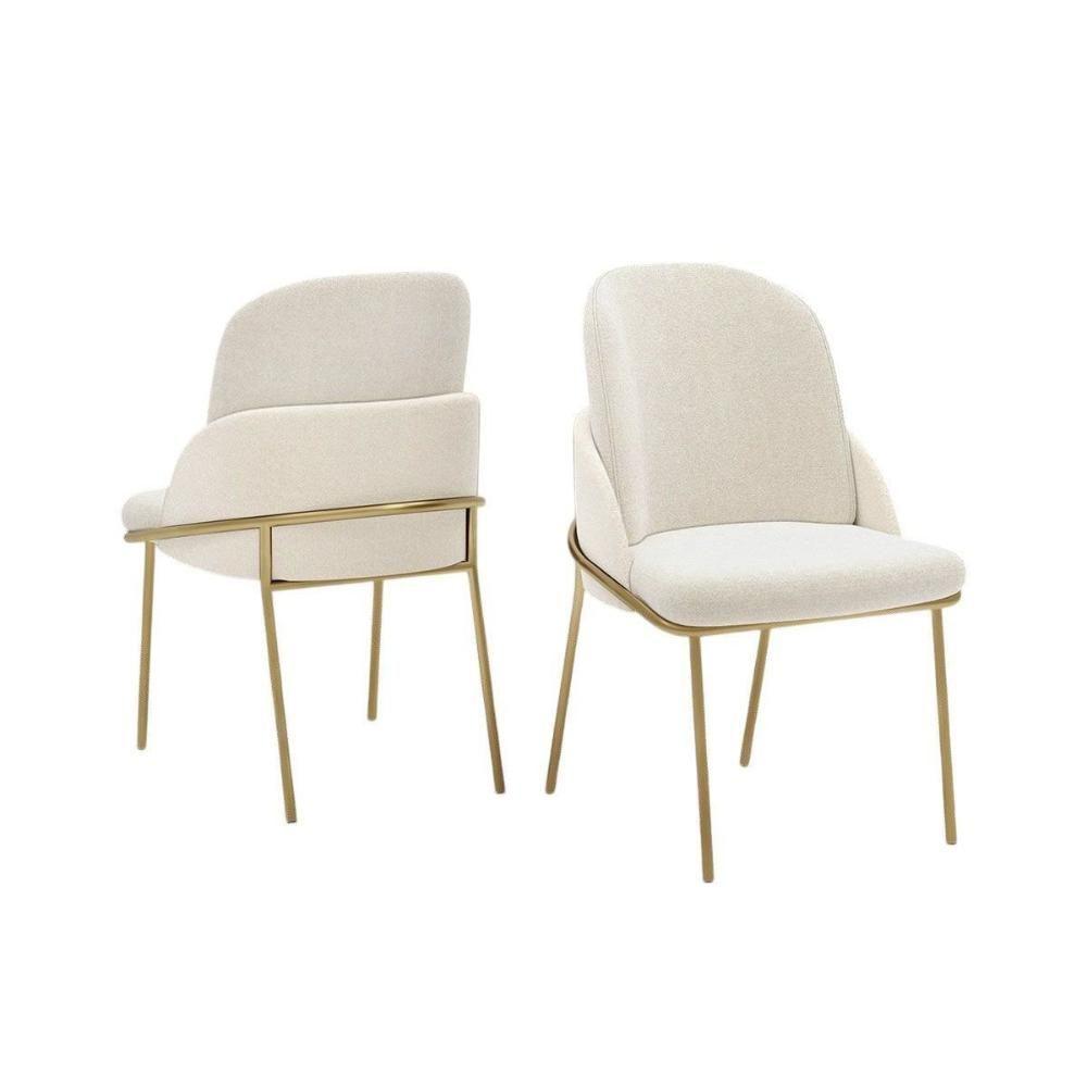 Cadeira Sala De Jantar Vitta Kit 4 Un Metal Linho-bege - Dj Móveis - 8