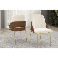 Cadeira Sala De Jantar Vitta Kit 4 Un Metal Linho-bege - Dj Móveis - 3