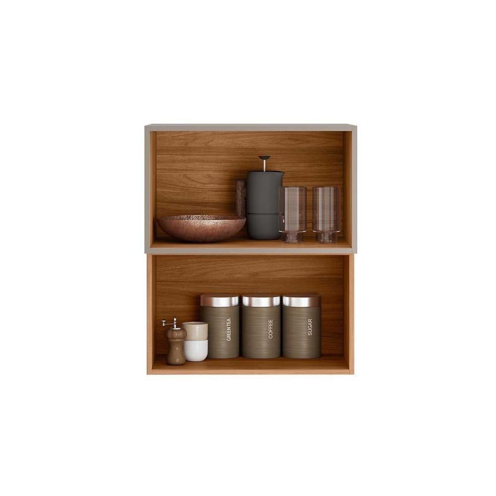 Armário Aéreo P- Cozinha Proença C- 2 Portas Basculante (1 Ripada) 60cm Nogueira Touch-nude Prime - Demóbile - 4