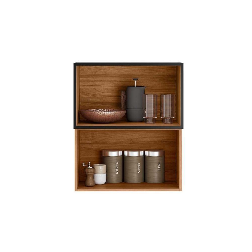 Armário Aéreo P- Cozinha Proença C- 2 Portas Basculante (1 Ripada) 60cm Nogueira Touch-nude Prime - Demóbile - 5