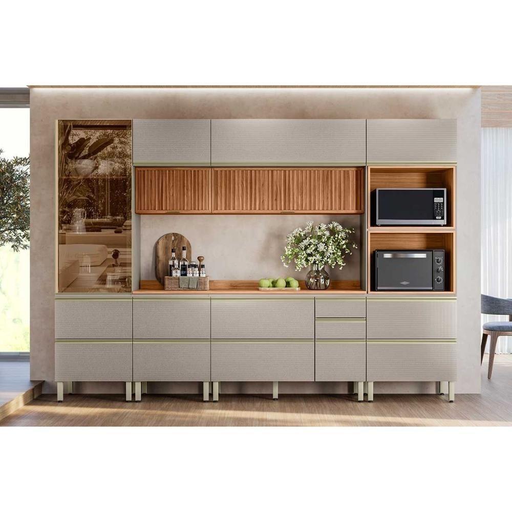 Armário Aéreo P- Cozinha Proença C- 2 Portas Basculante (1 Ripada) 60cm Nogueira Touch-nude Prime - Demóbile - 6