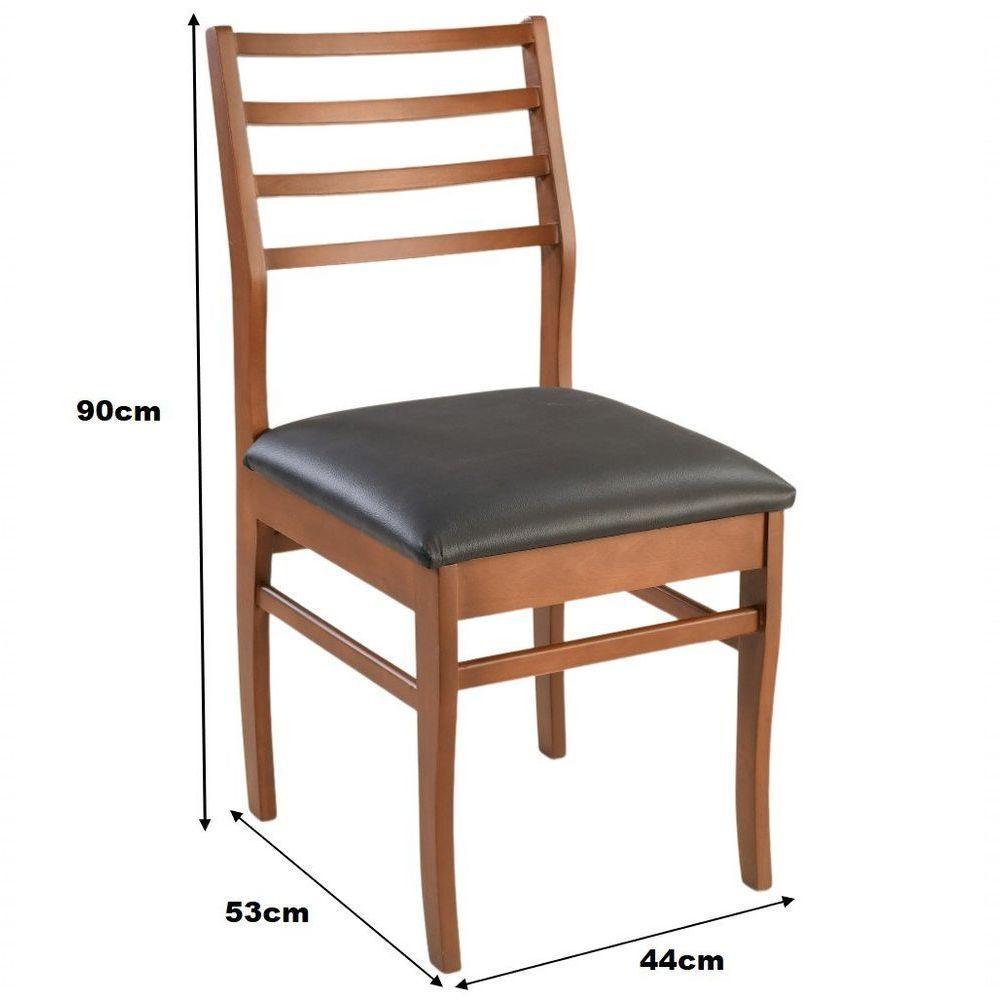 Cadeira Dubai Madeira Maciça Sala Jantar Castanho - 2