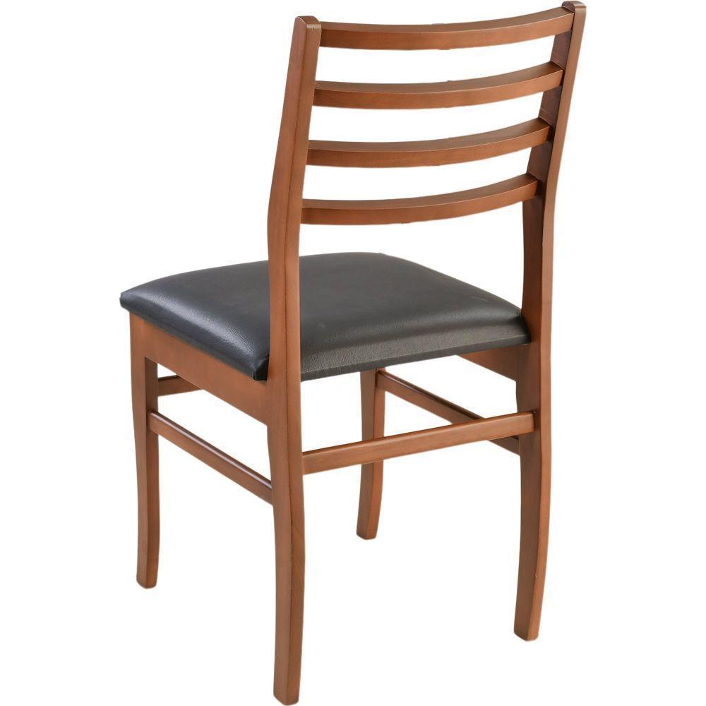 Cadeira Dubai Madeira Maciça Sala Jantar Castanho - 5