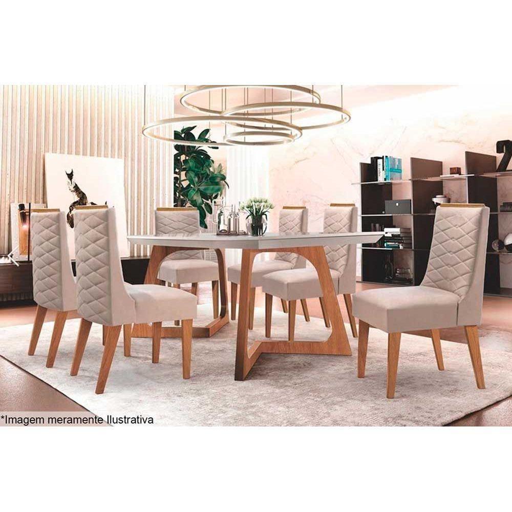 Cadeira Sala De Jantar Dafne Kit 2 Un Naturalle-suede Marrom - Rufato - 7