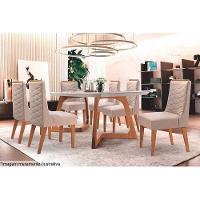 Cadeira Sala De Jantar Dafne Kit 2 Un Naturalle-suede Marrom - Rufato - 7