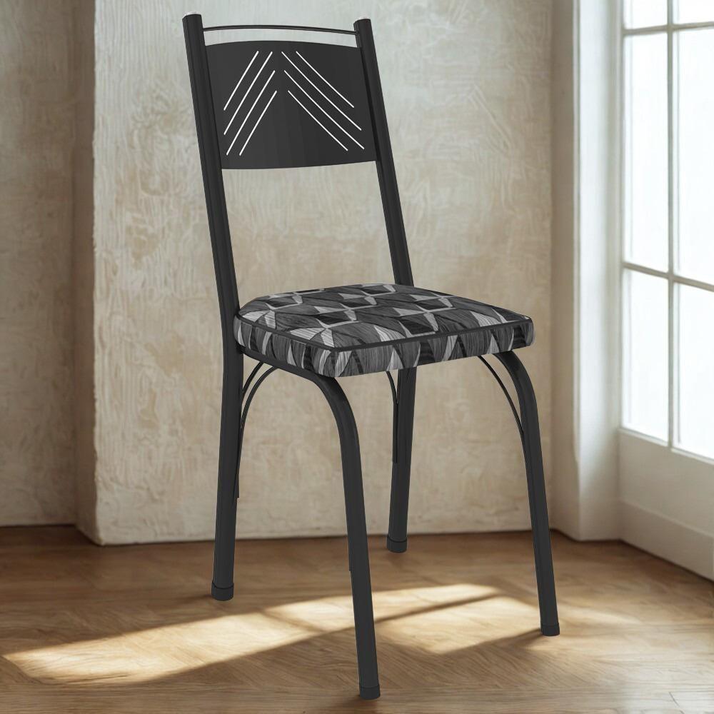 Cadeira Tubular Europa 151 Preto Assento Mosaico Silver Artef Mosaico Silver - 2