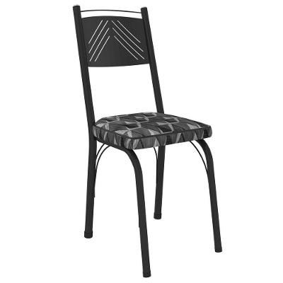 Cadeira Tubular Europa 151 Preto Assento Mosaico Silver Artef Mosaico Silver