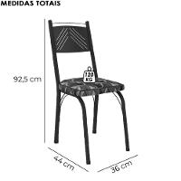 Cadeira Tubular Europa 151 Preto Assento Mosaico Silver Artef Mosaico Silver - 3