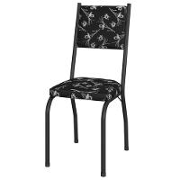 Cadeira Tubular Europa 258 Preto Assento Preto Flor Artef Preto Flor - 1