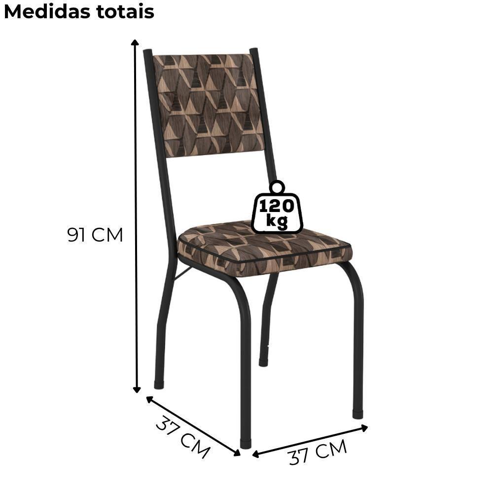 Cadeira Tubular Europa 258 Preto Assento Mosaico Palha Artef Mosaico Palha - 3