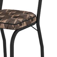 Cadeira Tubular Europa 258 Preto Assento Mosaico Palha Artef Mosaico Palha